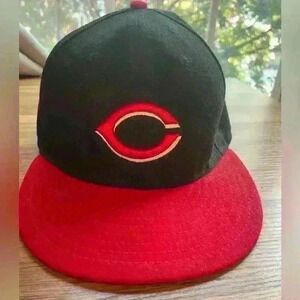 Cincinnati Reds MLB Red/Black Baseball Hat On-Field Cap 7 New Era 59Fifty 7 1/2